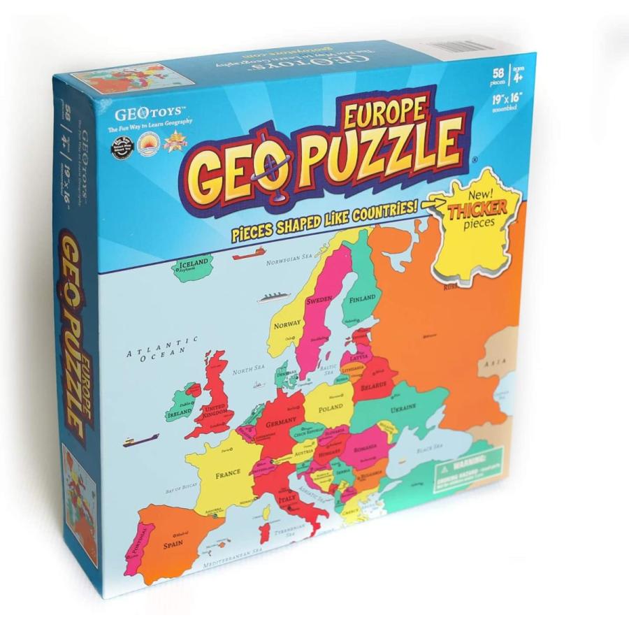 ジグソーパズル 海外製 アメリカ 4102371 GeoToys GeoPuzzle， Europe Jigsaw Puzzles， 58 Pc Geography_5