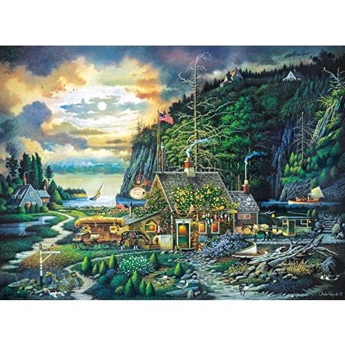 ジグソーパズル 海外製 1000ピース 月光とバラ チャールズ・ワイソッキー サイズ約68x50センチ 絵