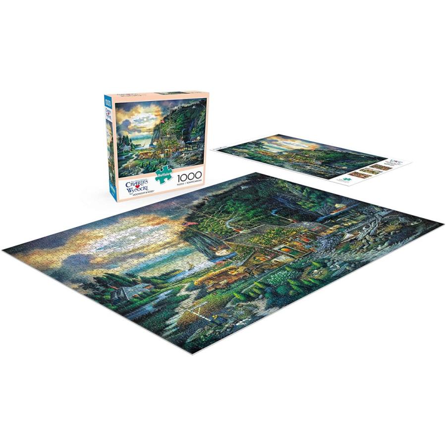 ジグソーパズル 海外製 1000ピース 月光とバラ チャールズ・ワイソッキー サイズ約68x50センチ 絵の画像