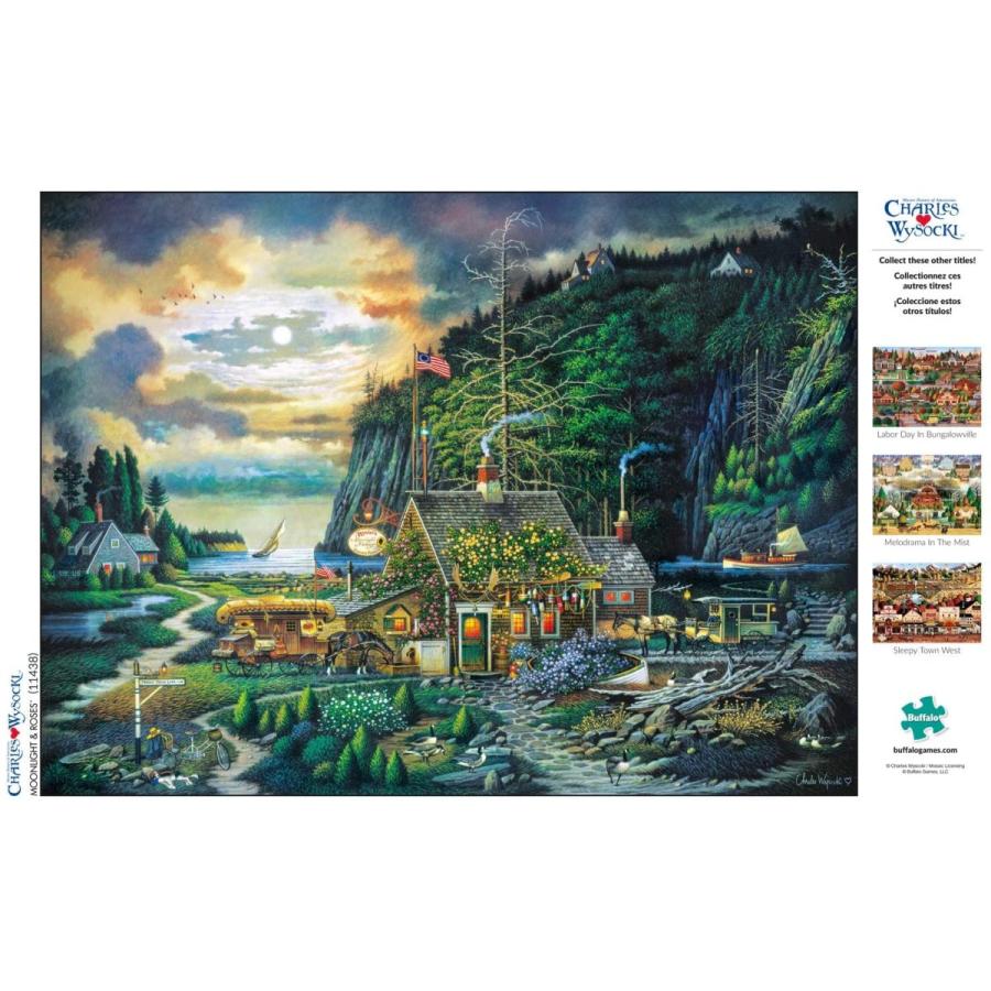 ジグソーパズル 海外製 1000ピース 月光とバラ チャールズ・ワイソッキー サイズ約68x50センチ 絵の画像