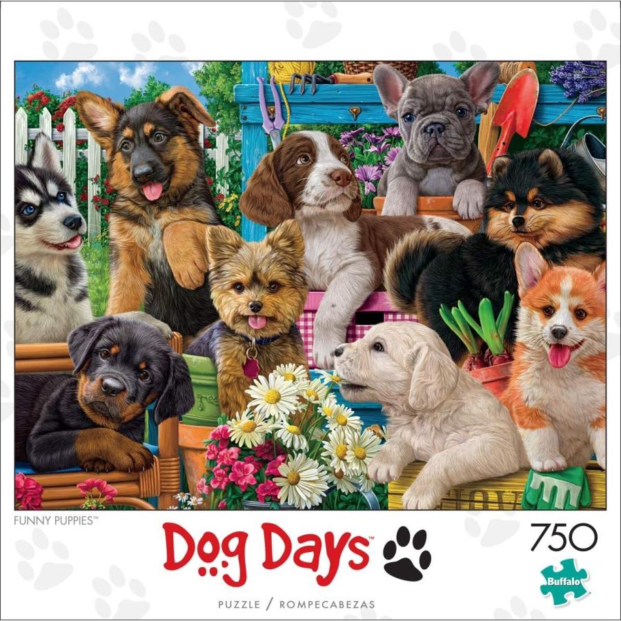 ジグソーパズル 海外製 アメリカ 17351 Buffalo Games - Funny Puppies - 750 Piece Jigsaw Puzzleの画像