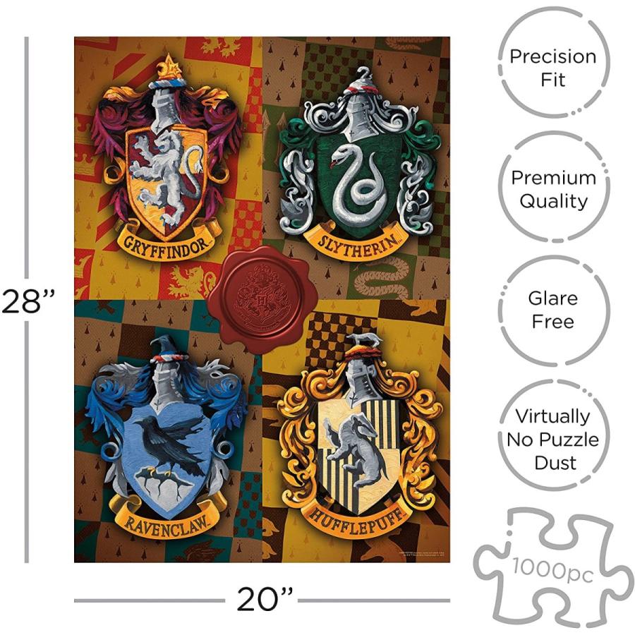 ジグソーパズル 海外製 アメリカ 65303 AQUARIUS Harry Potter Puzzle House Crests (1000 Piece Jigsa_1