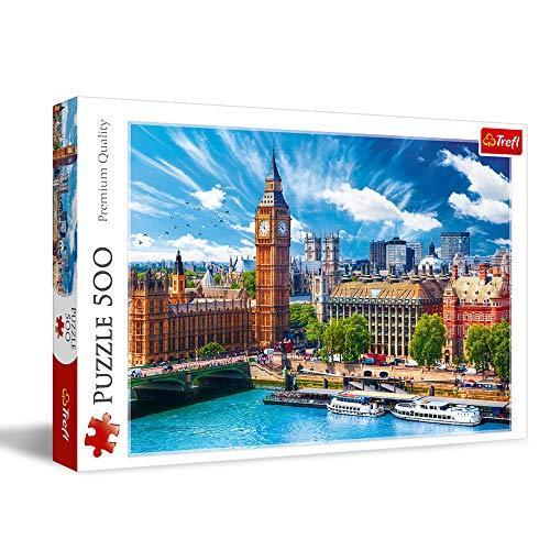 ジグソーパズル 海外製 アメリカ 37329 Trefl Sunny Day in London 500 Piece Jigsaw Puzzle Red 19\"x1