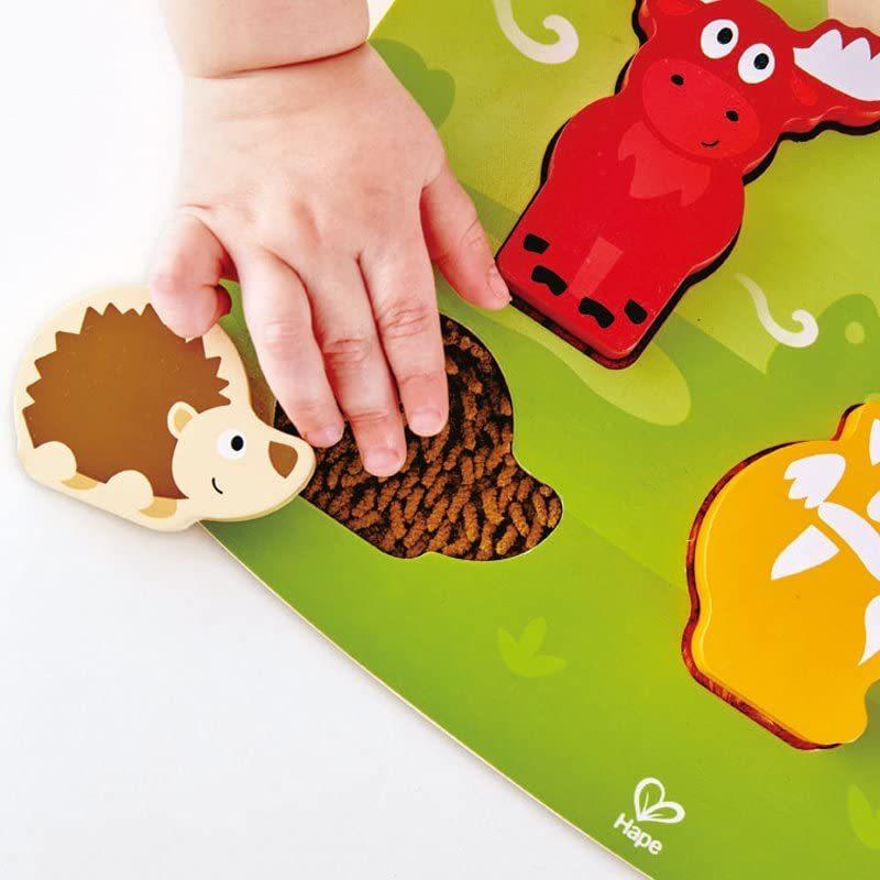 ジグソーパズル 海外製 アメリカ HAP-E1621 Hape Forest Animal Tactile Puzzle Game， Multicolor_3
