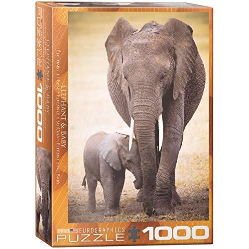 当てもの 外国で製 亜米利加 EUROPZ-0270 Eurographics Elephant and Baby 1000-Piece Puzzle ジグソーパズル-ゲーム、おもちゃ-パズル
