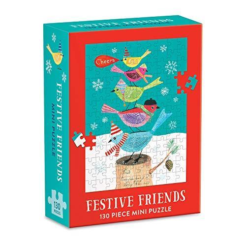 ジグソーパズル 海外製 アメリカ 9780735362260 Galison Festive Friends Mini Puzzle， 130 Pieces， 6