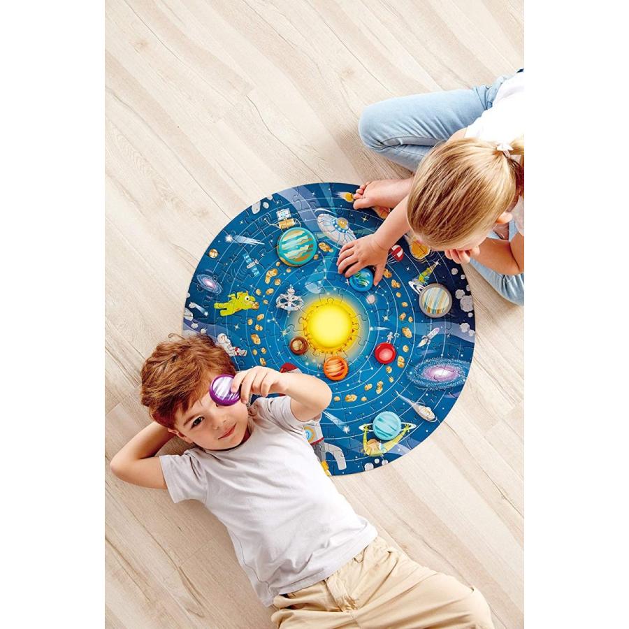 ジグソーパズル 海外製 アメリカ E1625 Hape Solar System Puzzle | Round Solar System Puzzle Toy foの画像