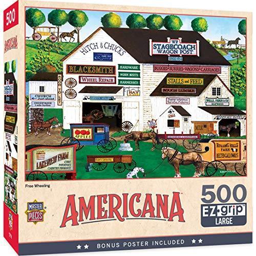 ジグソーパズル 海外製 アメリカ 32160 MasterPieces - 500 Piece Jigsaw Puzzle， Large EZ Grip Shape