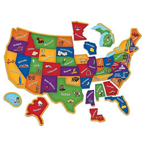ジグソーパズル 海外製 アメリカ LER7714 Learning Resources Magnetic U.S. Map Puzzle - Educational