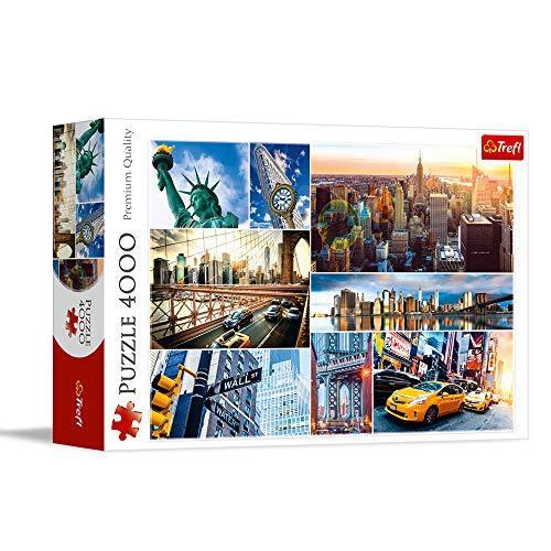 【 開梱 設置?無料 】 New Puzzle, Jigsaw Piece 4000 Trefl 45006 アメリカ 海外製 ジグソーパズル York Skyl City Collage, ジグソーパズル