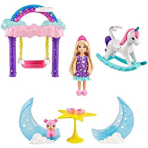 バービー バービー人形 GTF50 Barbie Dreamtopia Chelsea Princess Doll & Fairytale Sleepover Playset wi