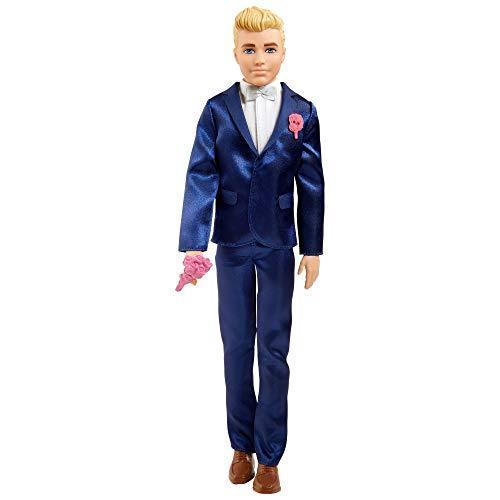 バービー バービー人形 ケン GTF36 Barbie Ken Fashion Doll, Blonde Groom Bridal Set with Satiny Blue
