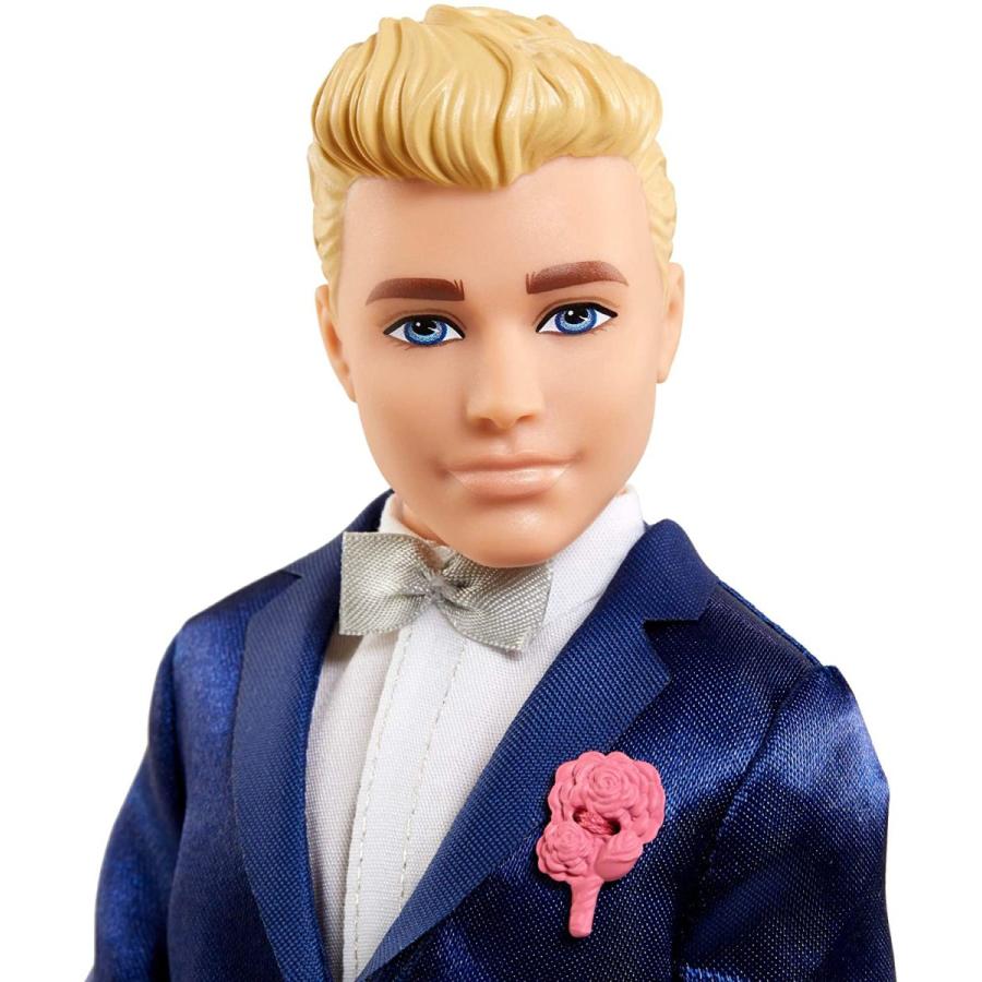 バービー バービー人形 ケン GTF36 Barbie Ken Fashion Doll, Blonde Groom Bridal Set with Satiny Blueの画像