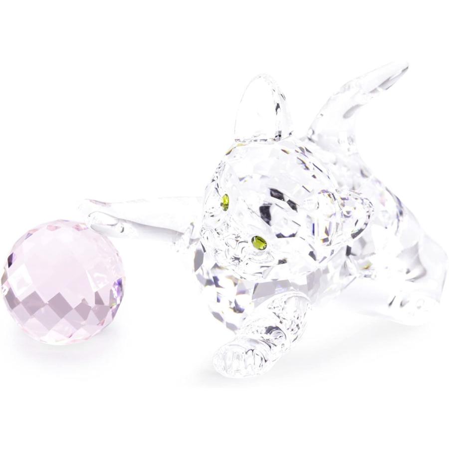 スワロフスキー Swarovski 子ネコ ピンクボール 約3センチ
