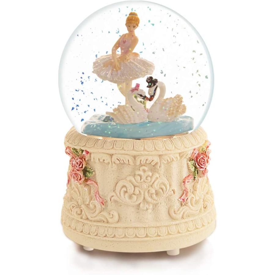 スノーグローブ 雪 置物 Ballerina Snow Globe Music Box - Swan Lake Gift for Wife Girlfriend Daughter