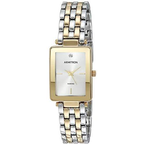 腕時計 アーミトロン レディース 75/5769SVTT Armitron Women's Rectangular Genuine Diamond Dial Bra