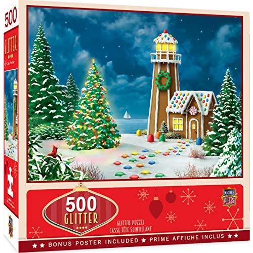 ジグソーパズル 海外製 アメリカ 31732 MasterPieces 500 Piece Glitter Christmas Jigsaw Puzzle - Gi