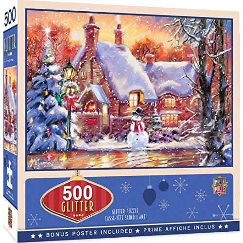 ジグソーパズル 海外製 アメリカ 32015 Masterpieces 500 Piece Glitter Christmas Jigsaw Puzzle - Sn