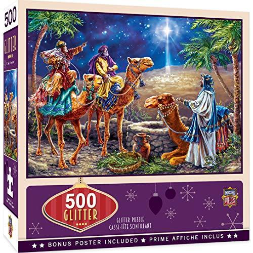 ジグソーパズル 海外製 アメリカ 31990 Masterpieces 500 Piece Glitter Christmas Jigsaw Puzzle - Th
