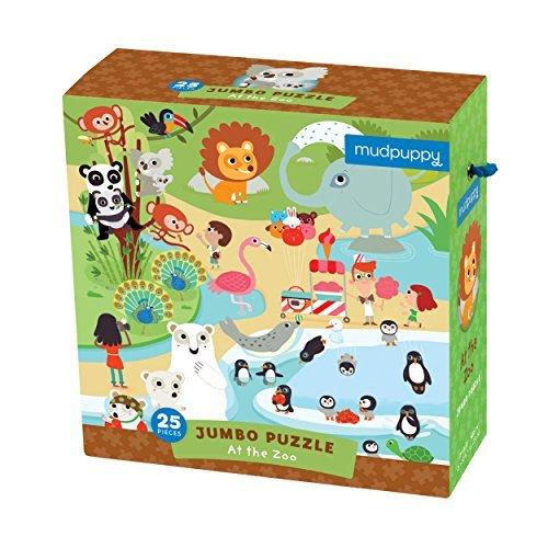 ジグソーパズル 海外製 アメリカ 073533417X Mudpuppy At The Zoo - Jumbo 25 Piece Jigsaw Floor Puzz