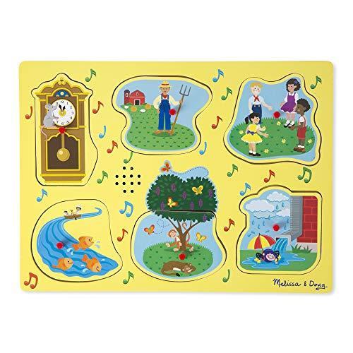 ジグソーパズル 海外製 アメリカ 735 Melissa & Doug Sing-Along Nursery Rhymes Sound Puzzle - Woode