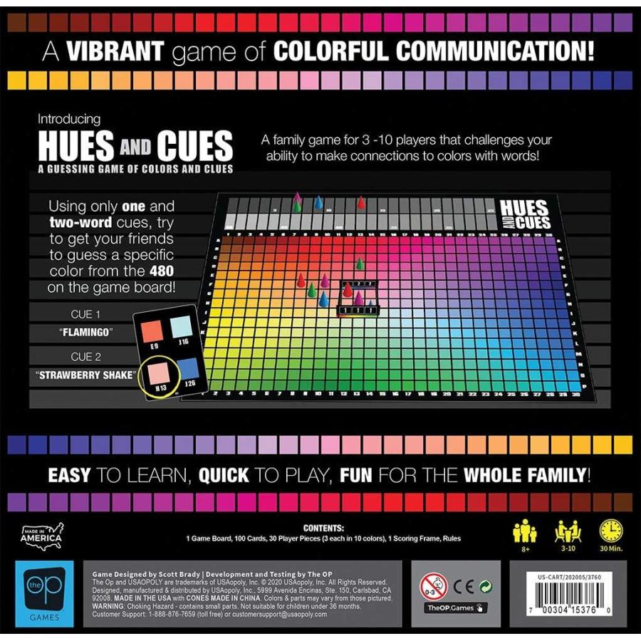 ボードゲーム 英語 アメリカ PA135-725-002000-04 HUES and CUES - Vibrant Color Guessing Board Game fの画像