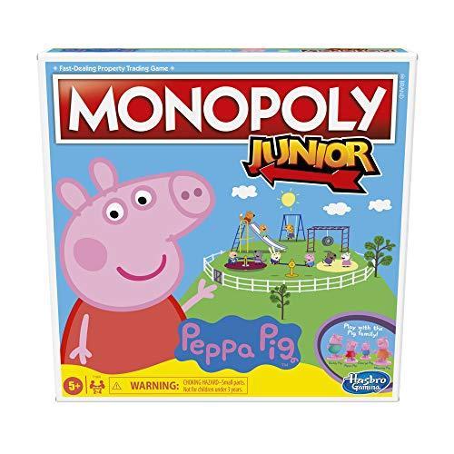 ボードゲーム 英語 アメリカ F1656 Hasbro Gaming Monopoly Junior: Peppa Pig Edition Board Game for 2