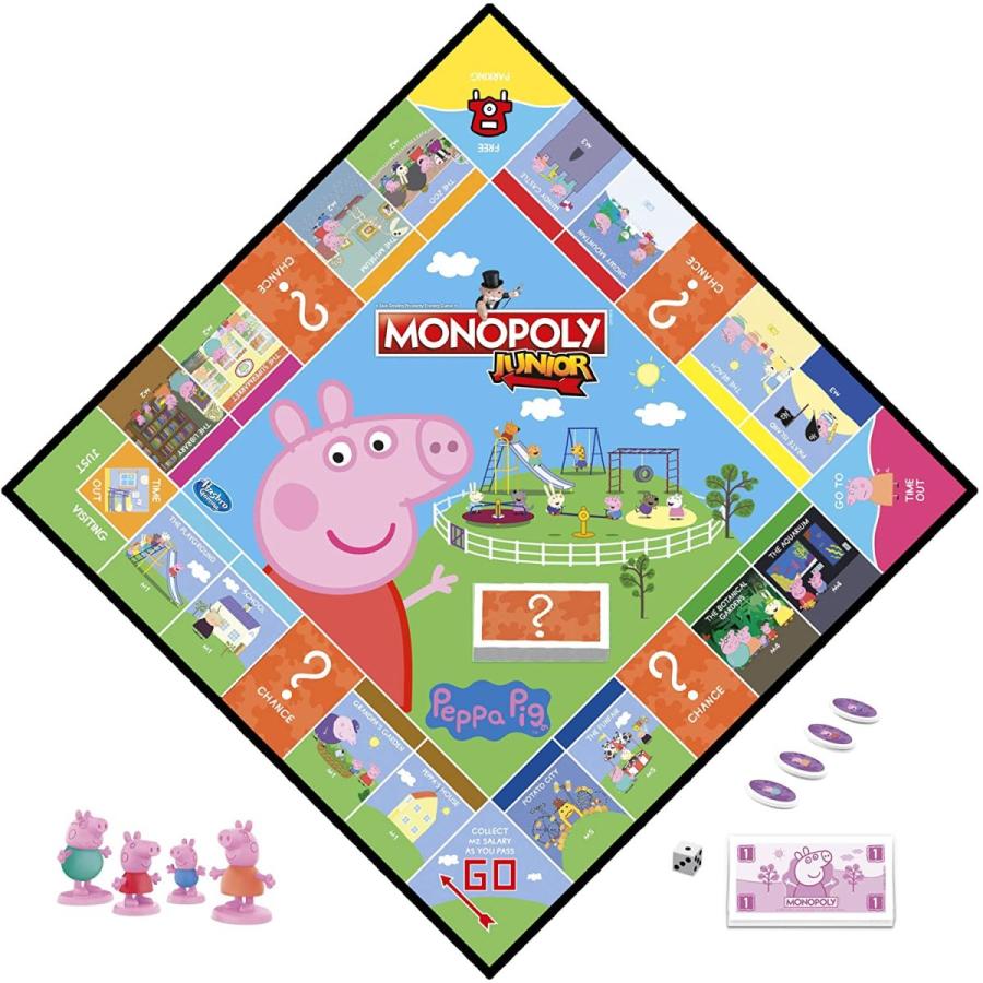 ボードゲーム 英語 アメリカ F1656 Hasbro Gaming Monopoly Junior: Peppa Pig Edition Board Game for 2_1