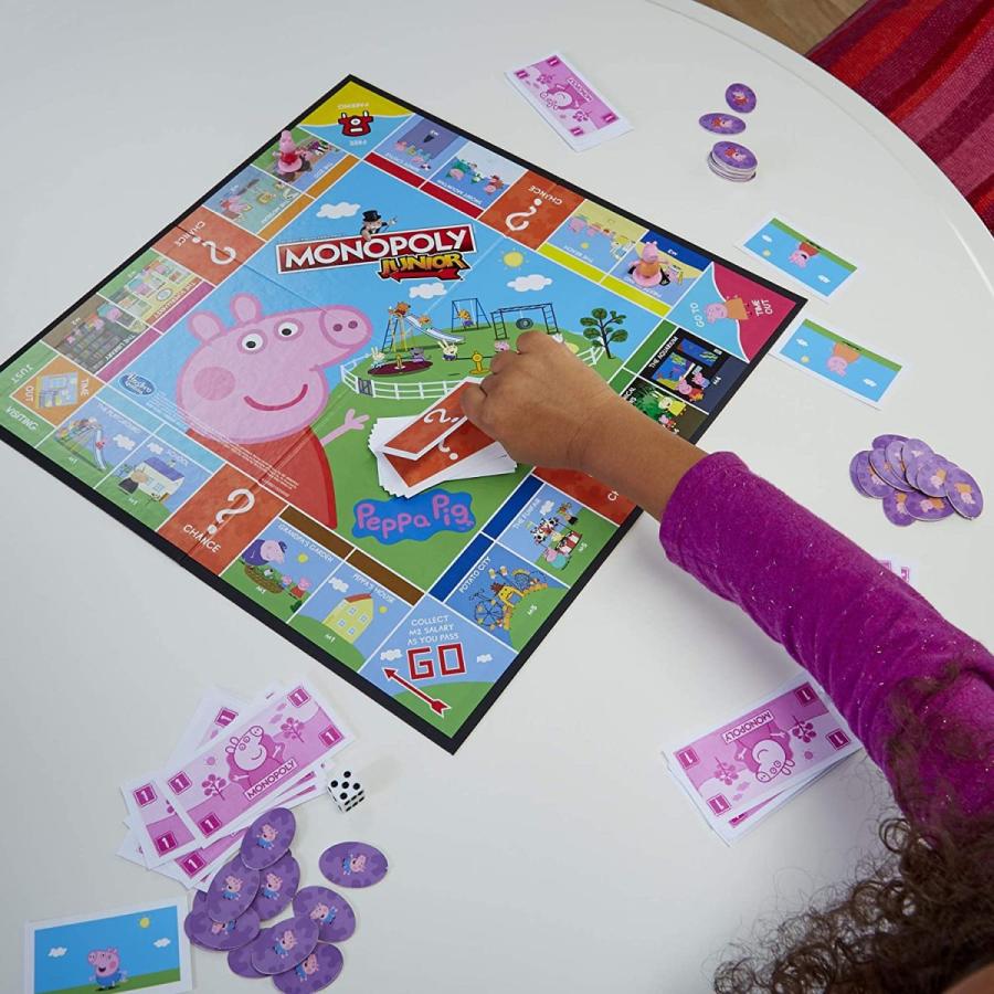 ボードゲーム 英語 アメリカ F1656 Hasbro Gaming Monopoly Junior: Peppa Pig Edition Board Game for 2_3