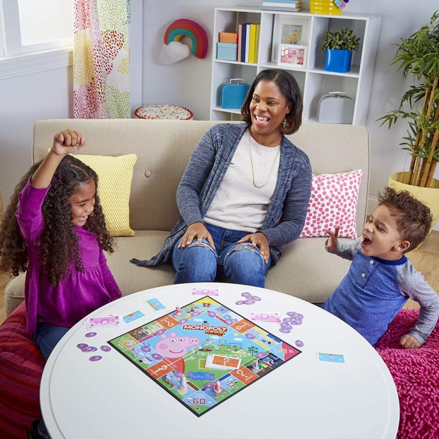 ボードゲーム 英語 アメリカ F1656 Hasbro Gaming Monopoly Junior: Peppa Pig Edition Board Game for 2_6
