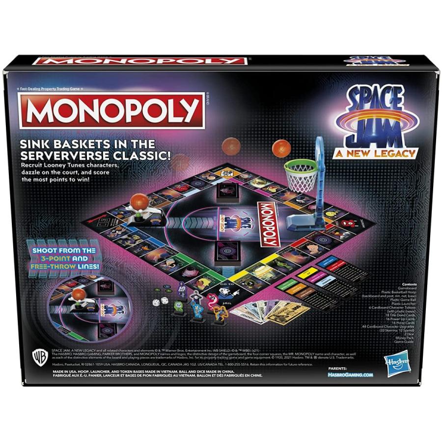 ボードゲーム 英語 アメリカ F1658 Monopoly: Space Jam A New Legacy Edition Family Board Game, Stratの画像