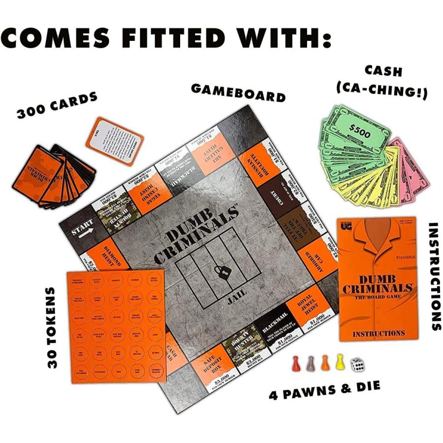 ボードゲーム 英語 アメリカ 01442 University Games, Dumb Criminals Board Game, for 2-4 Players_2