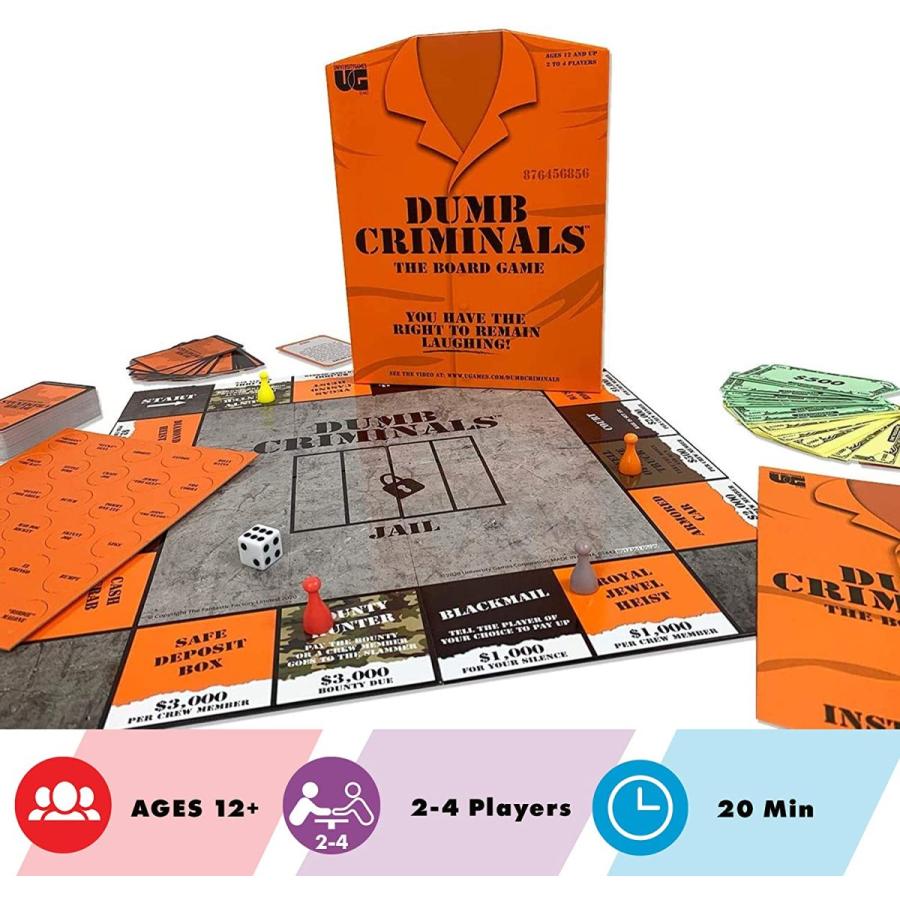 ボードゲーム 英語 アメリカ 01442 University Games, Dumb Criminals Board Game, for 2-4 Players_5