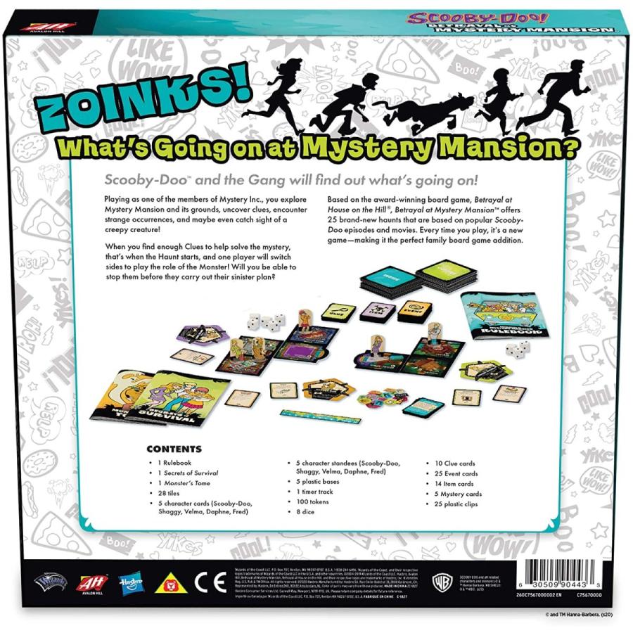 ボードゲーム 英語 アメリカ C7567 Hasbro Gaming Avalon Hill Scooby Doo in Betrayal at Mystery Mansiの画像