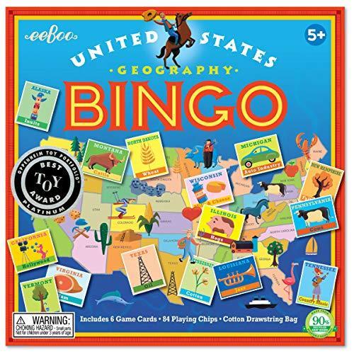 ボードゲーム 英語 アメリカ BOUS2 eeBoo: United States Geography Bingo Game, for 2 to 6 Players, In