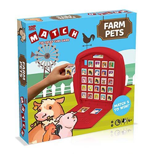 ボードゲーム 英語 アメリカ WM01077-ML1-6 Top Trumps Match - The Crazy Cube Game - Farm Pets