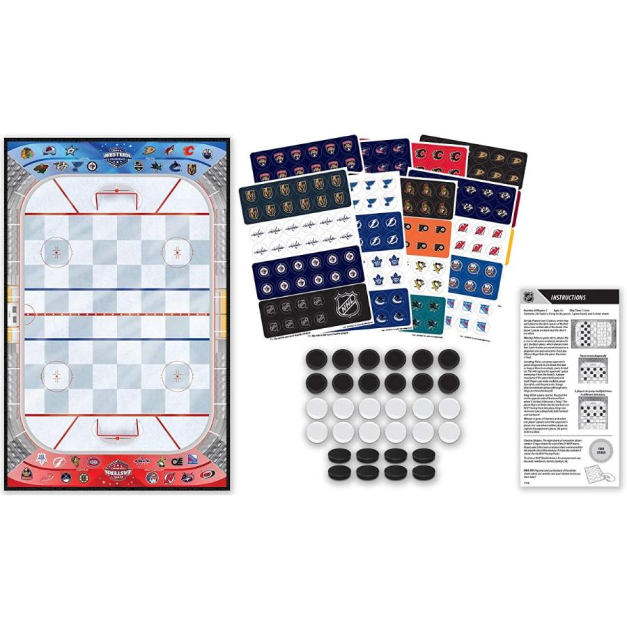 ボードゲーム 英語 アメリカ NHL3050 MasterPieces NHL Full League Version Checkers Board Game Team Cの画像