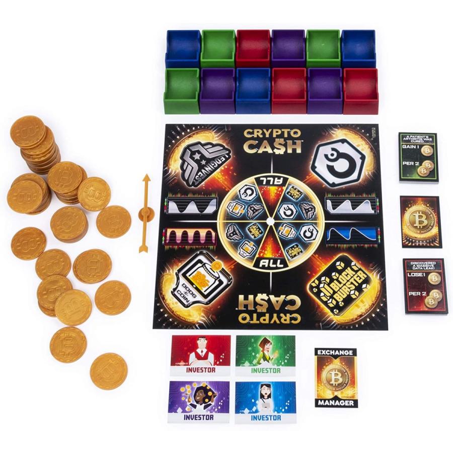 ボードゲーム 英語 アメリカ 6046832 Spin Master Games Crypto Cash Game, Fast-Paced Bitcoin Bettingの画像