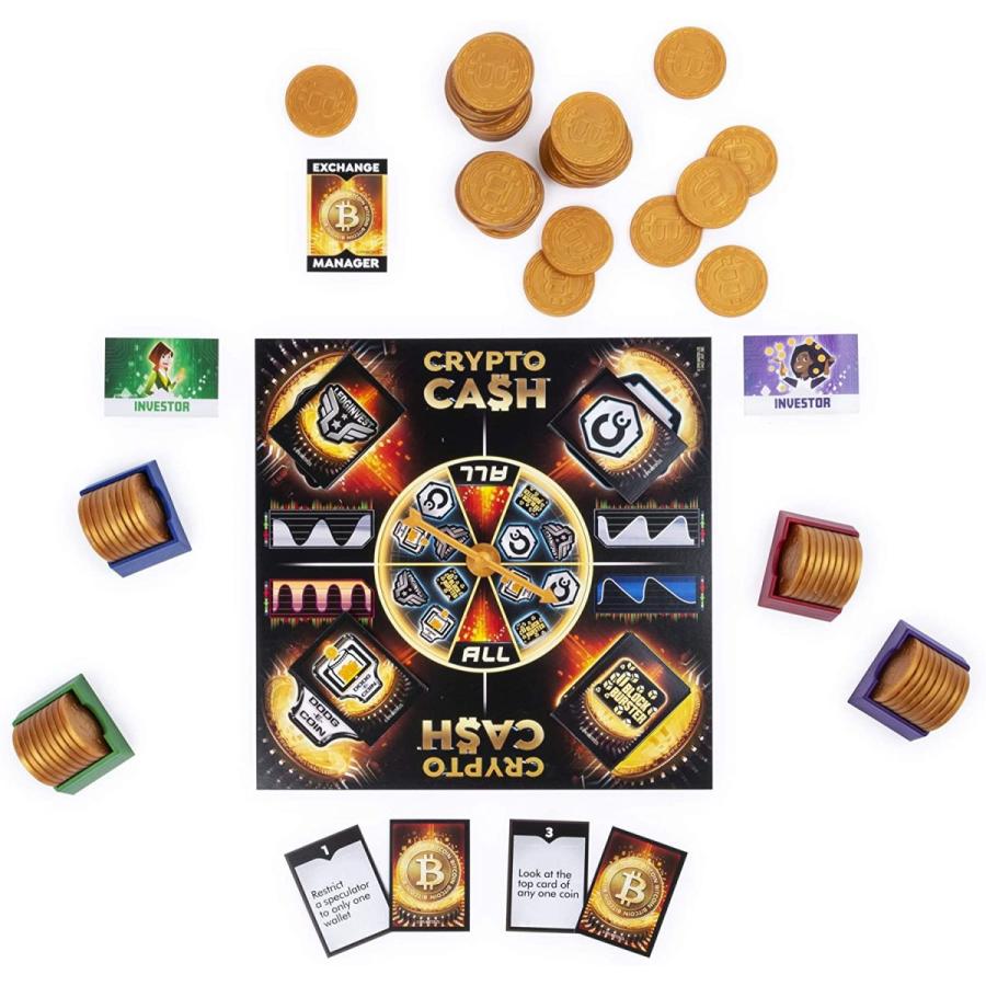 ボードゲーム 英語 アメリカ 6046832 Spin Master Games Crypto Cash Game, Fast-Paced Bitcoin Bettingの画像
