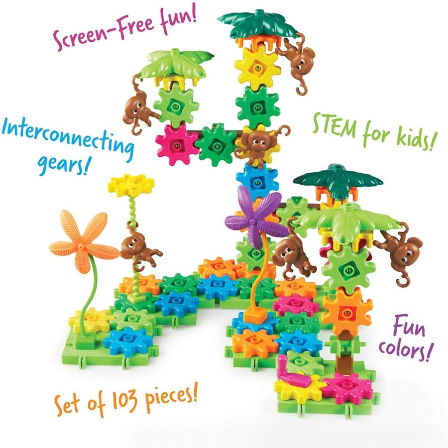 知育玩具 パズル ブロック LER9119 Learning Resources Gears! Gears! Gears! Movin' Monkeys Building Plの画像