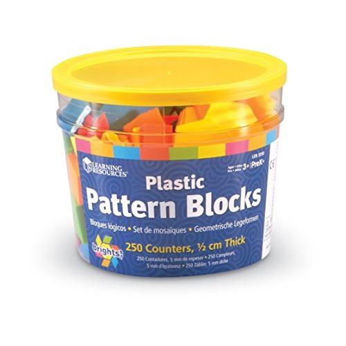 知育玩具 パズル ブロック LER3550 Learning Resources Brights Pattern Blocks 5.1 H x 5.7 L x 5.7 W