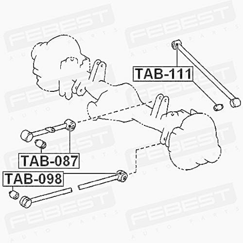 Arm Bushing For Rear Track Control Rod - Left Febest TAB