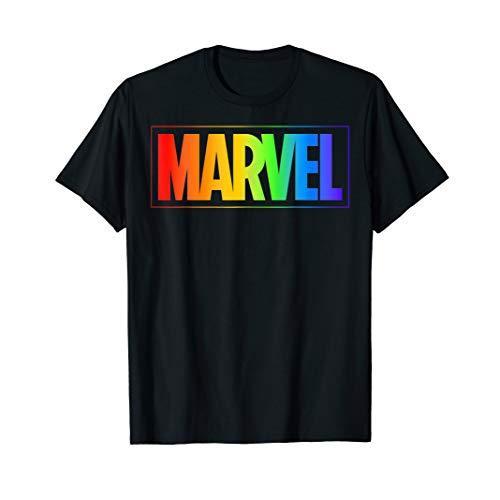 マーベル Marvel レインボーロゴ 半袖Tシャツ キッズ6-6x  ブラック ファッ