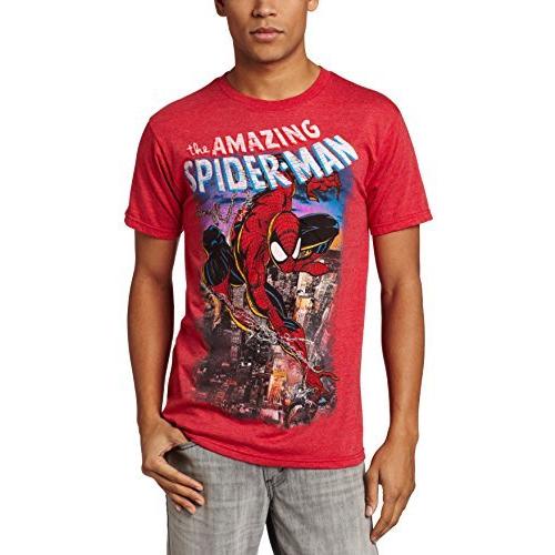 マーベル Marvel アメイジング スパイダーマン 半袖Tシャツ メンズ 【Mサイズ】 レッド ファッショ｜maniacs-shop