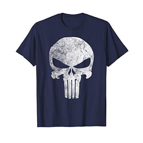 Tシャツ キャラクター ファッション 82HBAYKK1CQ Marvel Punisher Skull Symbol Distressed Graphic T