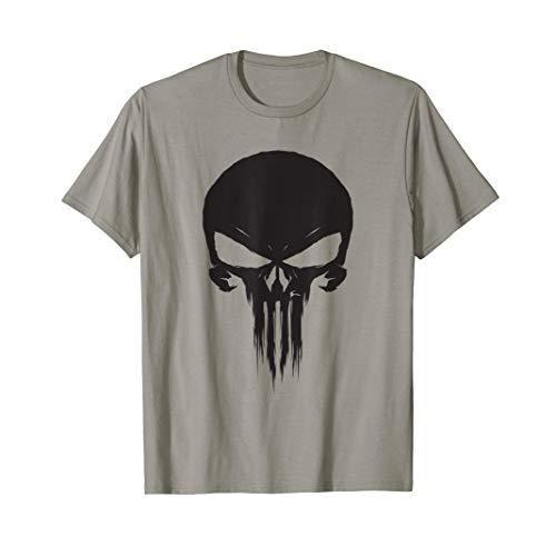 Tシャツ キャラクター ファッション EAKTASS5254 Marvel The Punisher Classic Skull Black Logo T-Sh｜maniacs-shop