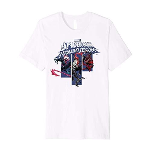 Tシャツ キャラクター ファッション E59NDXJN0ET Marvel Spider-Man Maximum Venom Panels Premium T-｜maniacs-shop