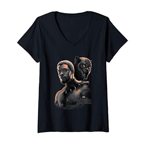 Tシャツ キャラクター ファッション 0XB6AN1Q6DE Womens Marvel Black Panther T'Challa Unmasked Por