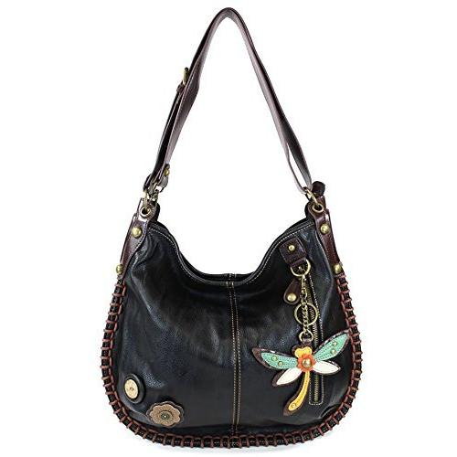chala バッグ パッチ 808DF6 CHALA Handbag Charming Black Cross-body or Shoulder Convertible Large Tote Ba