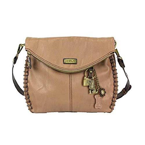 chala バッグ パッチ chl-crsbdy-brndog Chala Charming Crossbody Bag with Zipper Flap Top and Metal Chain